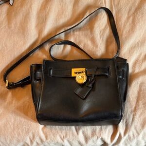 Michael Kors Black Crossbody Bag with Gold Accents
